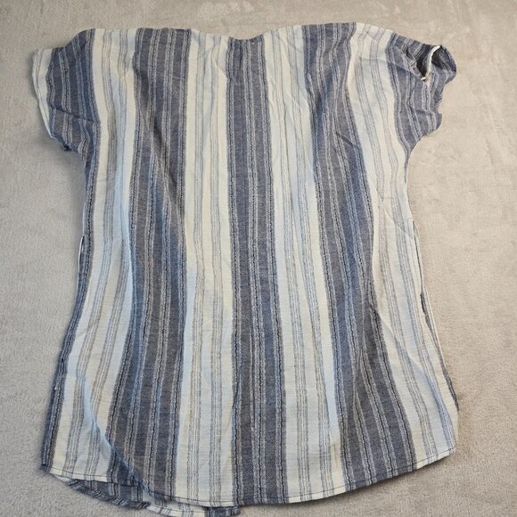 Maurices Cover Up Women Small Gray Beige Stripes Swimsuit Coverup Beach Summer - Picture 11 of 11